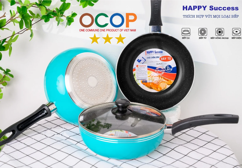 Chảo Chống Dính HAPPY Success đạt chuẩn chứng chỉ OCOP được nhà nước cấp phép?